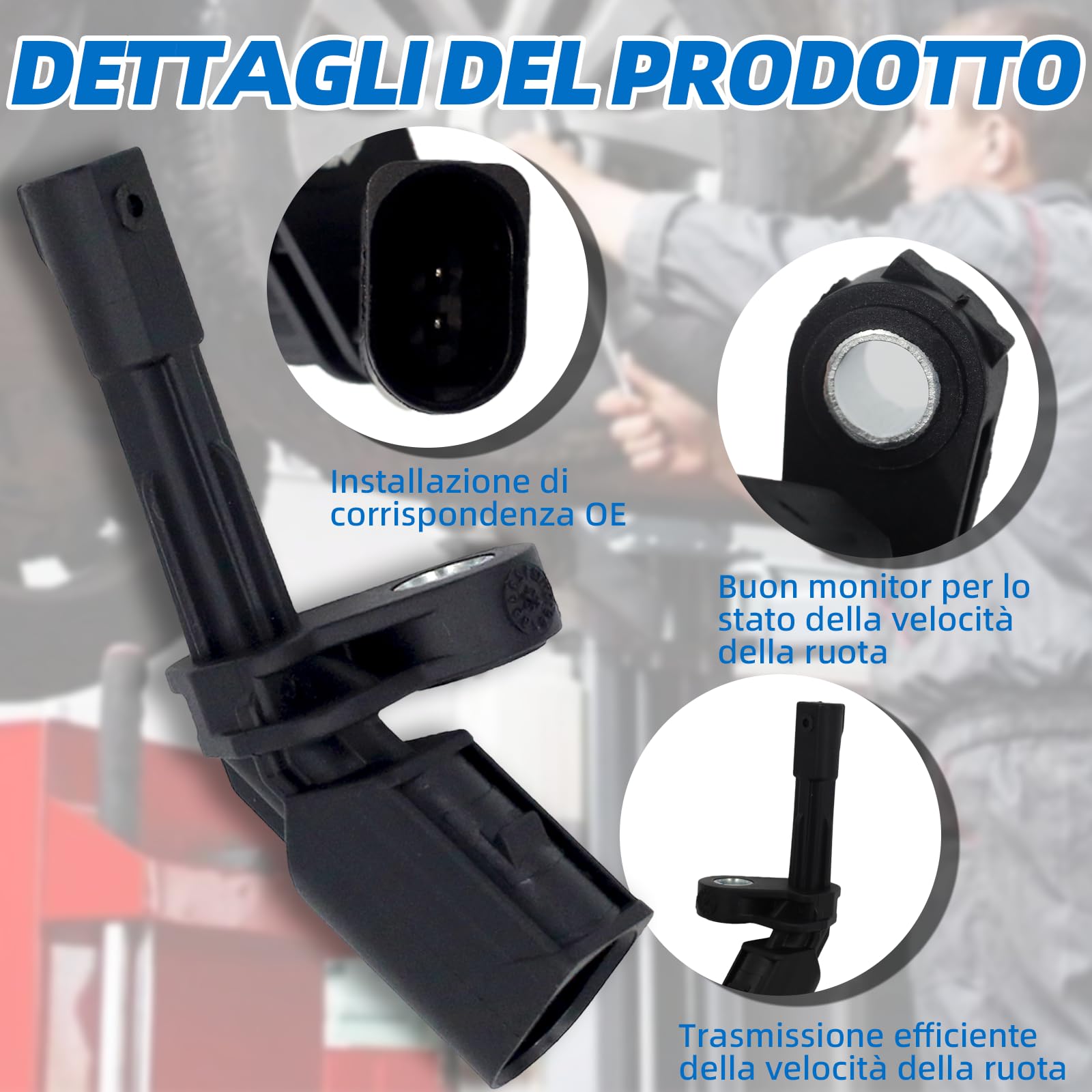 Sensore di velocità ABS anteriore posteriore sinistro destro compatibile con VW Golf V VI Audi A3 8P Skoda Octavia 1Z VW Passat B7