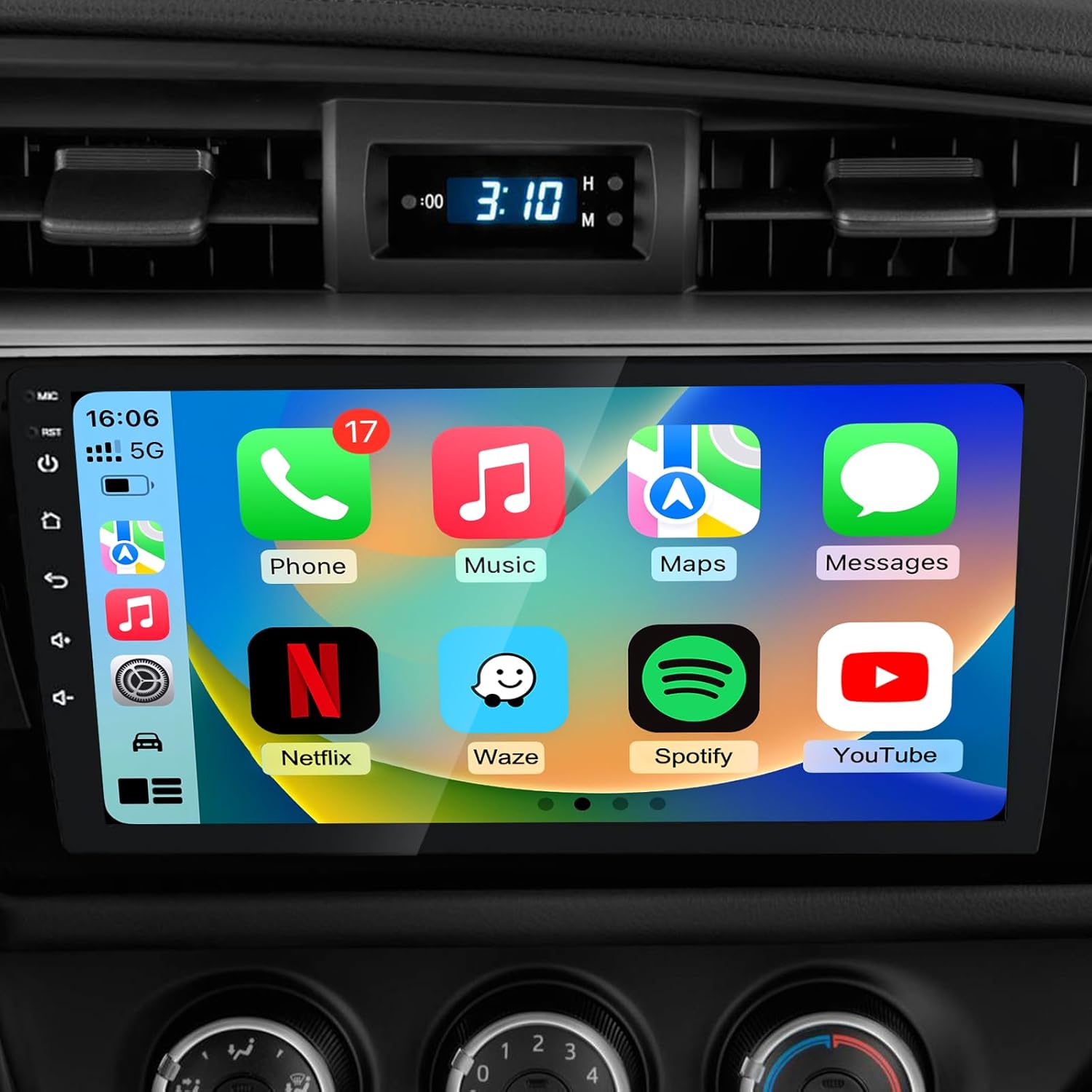 4G+64GB Android 13 Car Radio Stereo for Toyota Corolla 2014-2016, 9" Touch Screen Head Unit with Android 13/CarPlay/Android Auto/GPS Navigation/Bluetooth/FM/DSP Radio/AHD Backup Camera