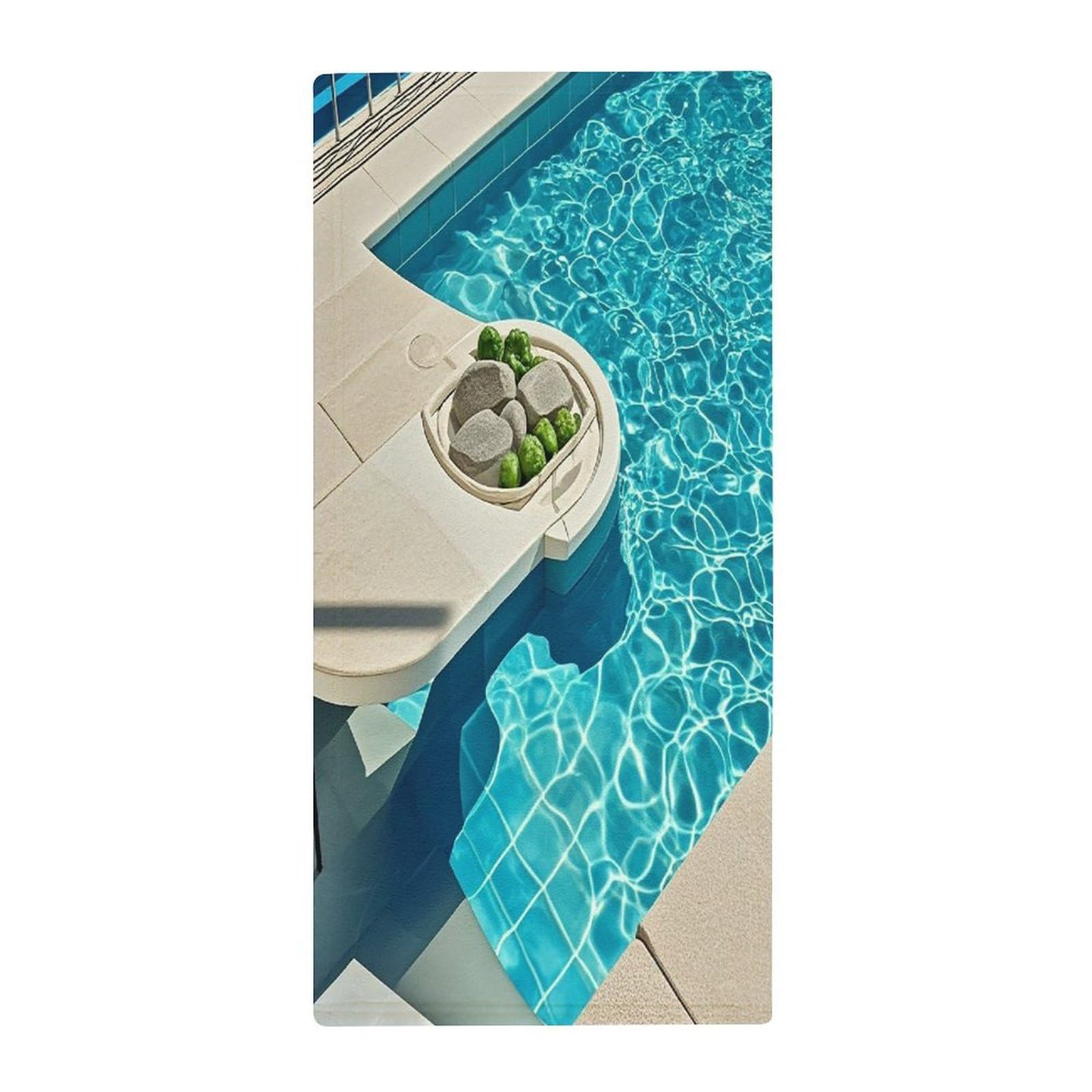 FekiLoot Blue Aqua Pool Water Bath Towel Super Soft Highly Absorbent Bath Towel Fashion Quick Drying Bathroom Towel Soft Large Fingertip Towels for Bathroom Gym Travel Camp Pool