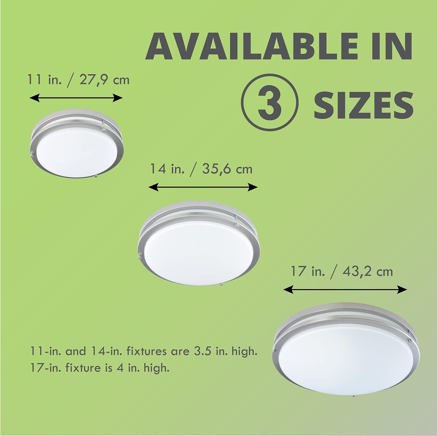 Good Earth Lighting Jordan 11-inch LED Flush Mount – Satin Nickel, Dimmable, 1100 Lumen, 3000K, 50,000 Hour Rated Lamp Life