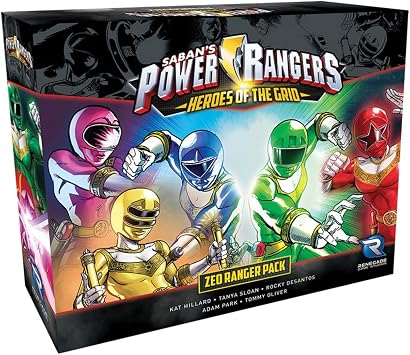 Renegade Game Studios Power Rangers Zeo Ranger Pack Board Game Expansion | Expansion for Heroes of the Grid, Includes 5 Playable Figures, Character Decks, Zords, for Ages 14+, 2-5 Players