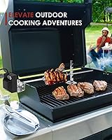 Vista 2 de Kit de parrilla con asador, parrilla BBQ giratoria automática, parrillas universales con certificado UL con motor de 120V 4W, varilla de 28