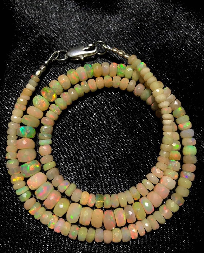 Opale éthiopienne naturelle : perles rondes haut de gamme pour création joaillerie