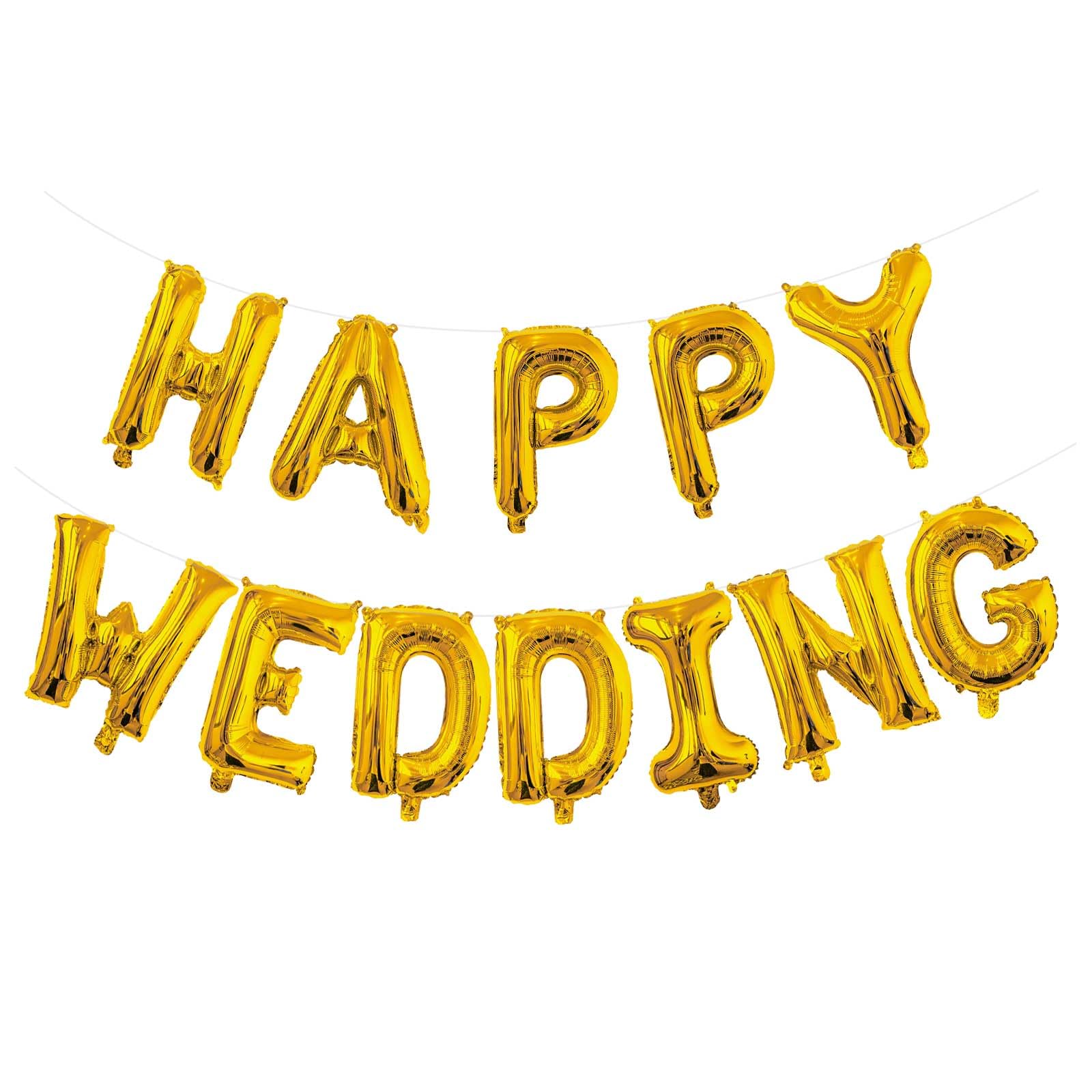 Amazon | HAPPY WEDDING バルーン ゴールド ハッピーウェディング