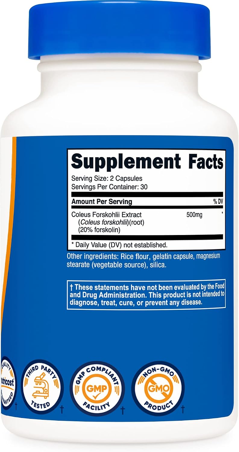 Nutricost Coleus Forskohlii 500mg, 60 Capsules - Maximum Strength Formula