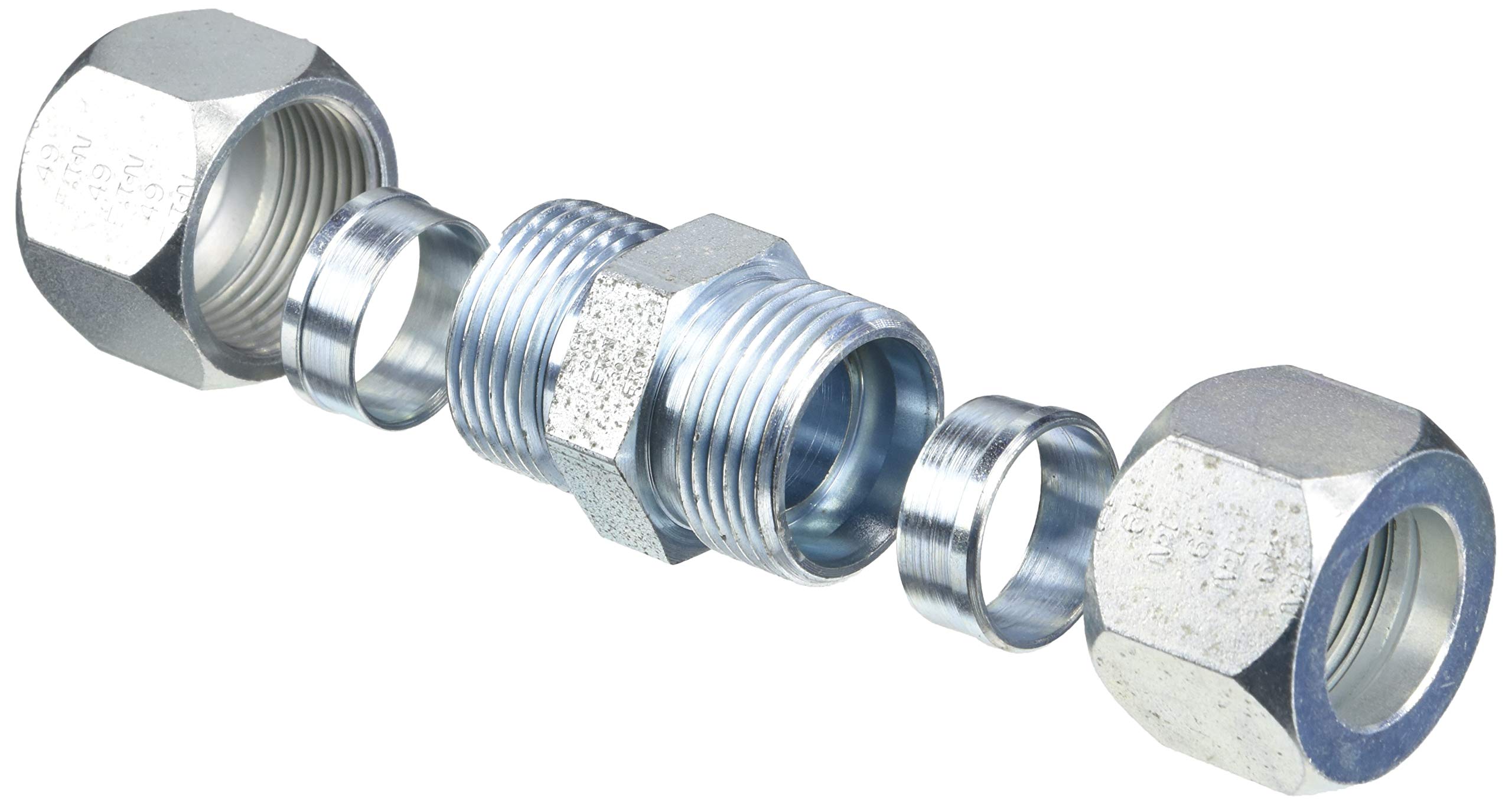 Eaton Weatherhead Carbon Steel Flareless 7000 Series Ermeto Tube Fitting, Small Hex Union, 7/8