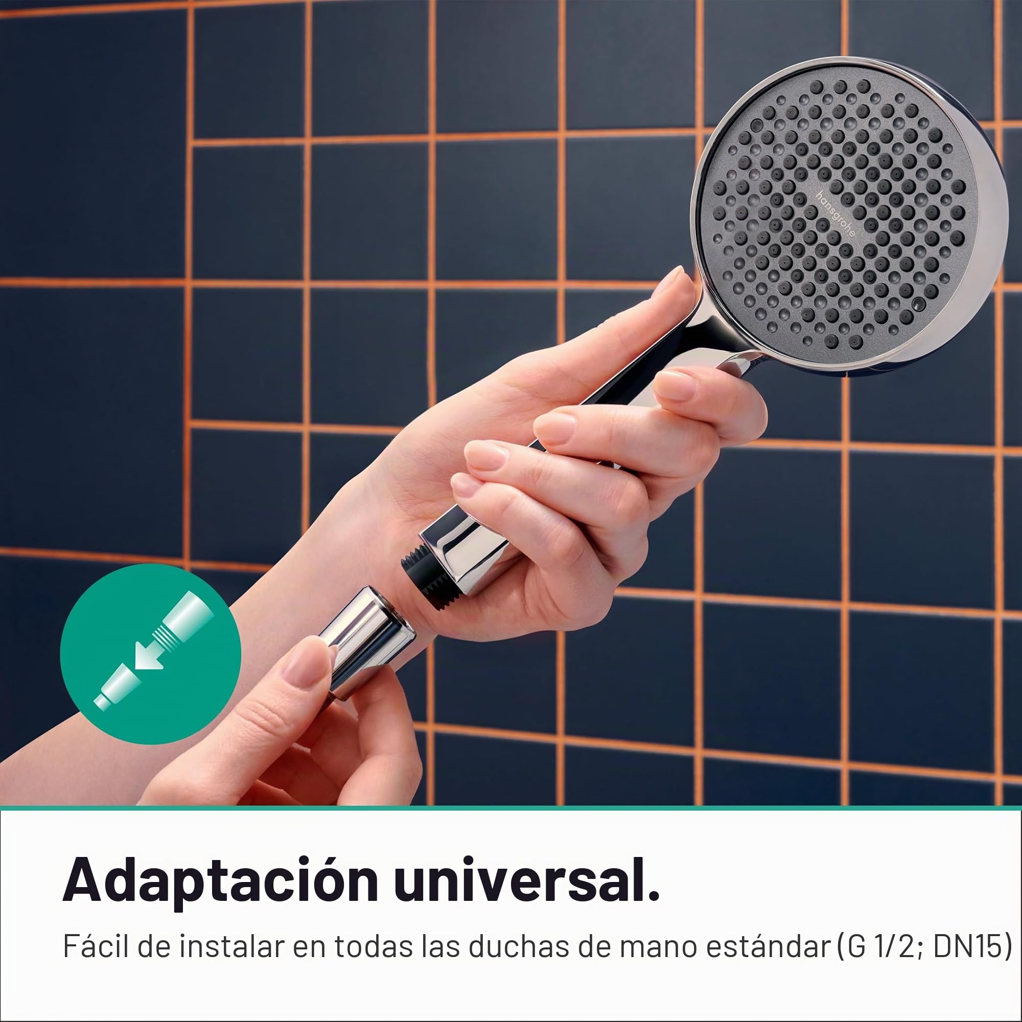 hansgrohe Metaflex - flexo de ducha universal 1,60 m, sistema anti-torsión, manguera de ducha flexible y resistente a las torceduras, incl. juntas, cromo, 28266000
