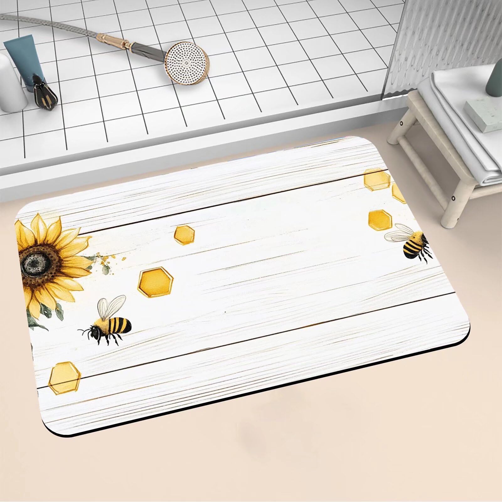 Bath mat séchage rapide grand format 80x120cm lavable pour porte de toilette et salle de bain