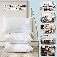 Vista 6 de OTOSTAR Juego de 4 rellenos de almohada de 20 x 20 pulgadas, rellenos de almohada cuadrados decorativos para interiores, para sofá, cama, sofá