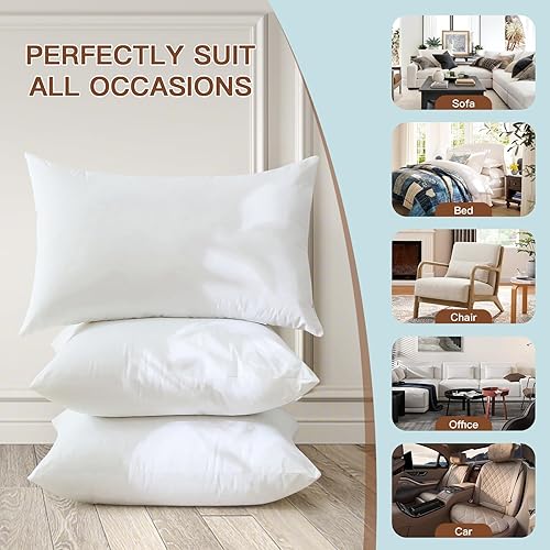 Miniatura 6 de OTOSTAR Juego de 4 rellenos de almohada de 20 x 20 pulgadas de alta calidad cuadrados decorativos para interiores relleno de almohada para sofá cama