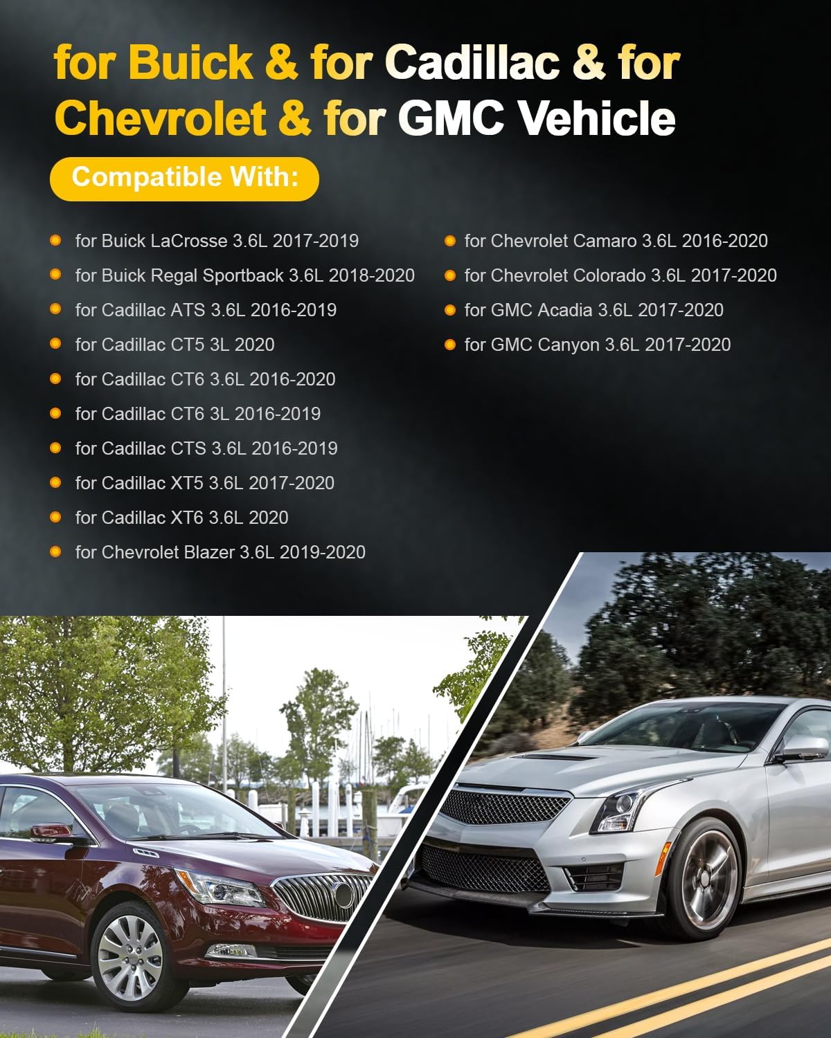 OCPTY Suitable 2018-2020 for Buick Regal Sportback 3.6L/V6,2016-2020 for Cadillac CT6 3.6L/V6 Automotive Replacement Ignition Coils 4-Pins #UF830 (Set of 6 Ignition Coils)