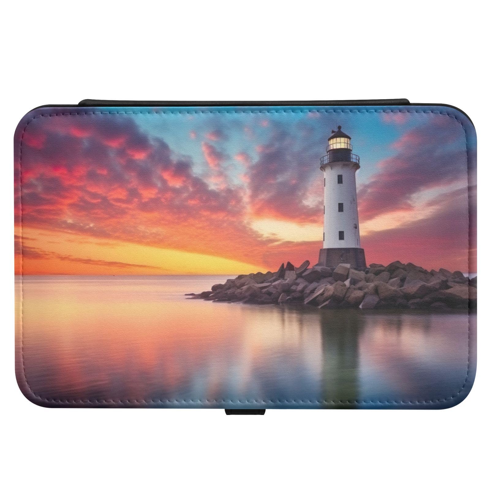 Haskirky Lighthouse Jewelry Box Portable PU Leather Travel Jewelry Organize for Women Jewelry Storage Display Holder for Ring, Necklace, Earring