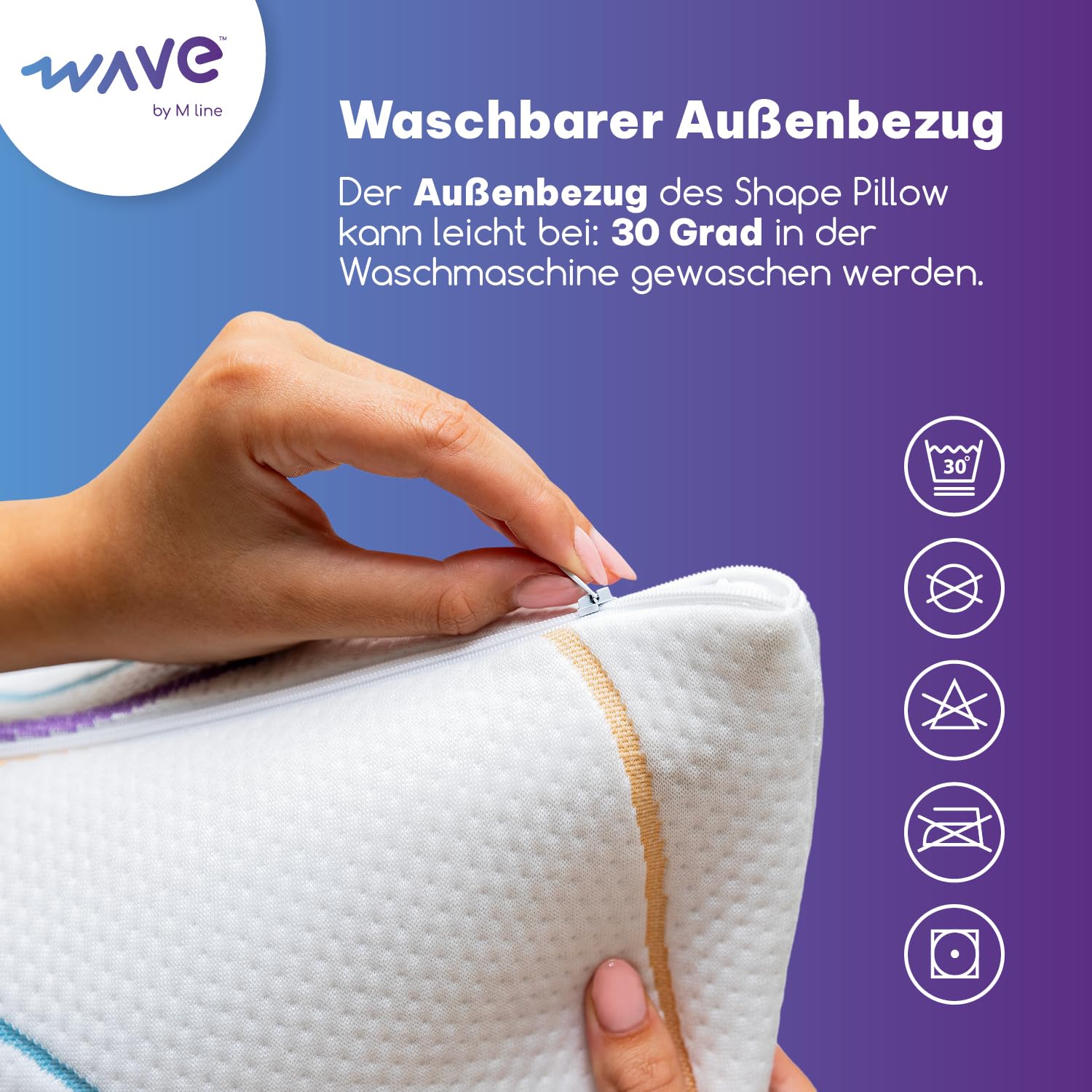 M LINE Höhenverstellbares Memory Foam Kopfkissen 50x70 cm Ergonomisches Stützkissen Seitenschläferkissen Rückenschläferkissen