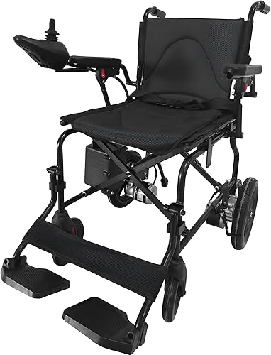 Silla de ruedas eléctrica para adultos, rango de 12.5 millas, motores de 2 x 250 W, silla de ruedas motorizada ligera y plegable con ruedas