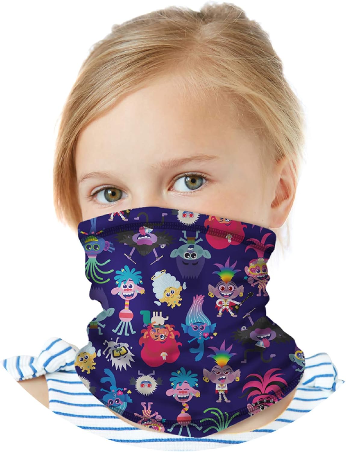 Dreamworks Girls Trolls Gaiter Face Mask with UV Sun Protection, Size 4-14, Trolls: Clothing, Shoes & Jewelry