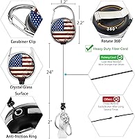 Vista 212 de Giancomics Black ID Badge Holder with Lanyard, Lanyards for ID Badges with Badge Reel Retractable Heavy Duty, Lanyard with ID Holder Keychain Clip
