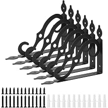 L Shelf Brackets for 4" - 6" Board, Floating Shelf Bracket 6 Pack Black