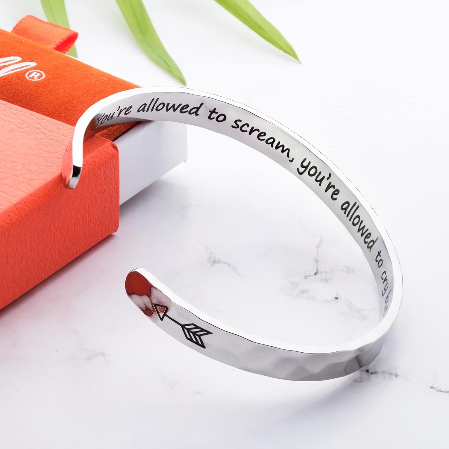 Carviell Engraved Cuff Bracelets for Women – Inspirational, Friendship, Love, Mom, Daughter, Sister, Christian, Graduation, Memorial & Wedding Gifts – 80+ Phrases – Stainless Steel, Gift-Ready - Image 2