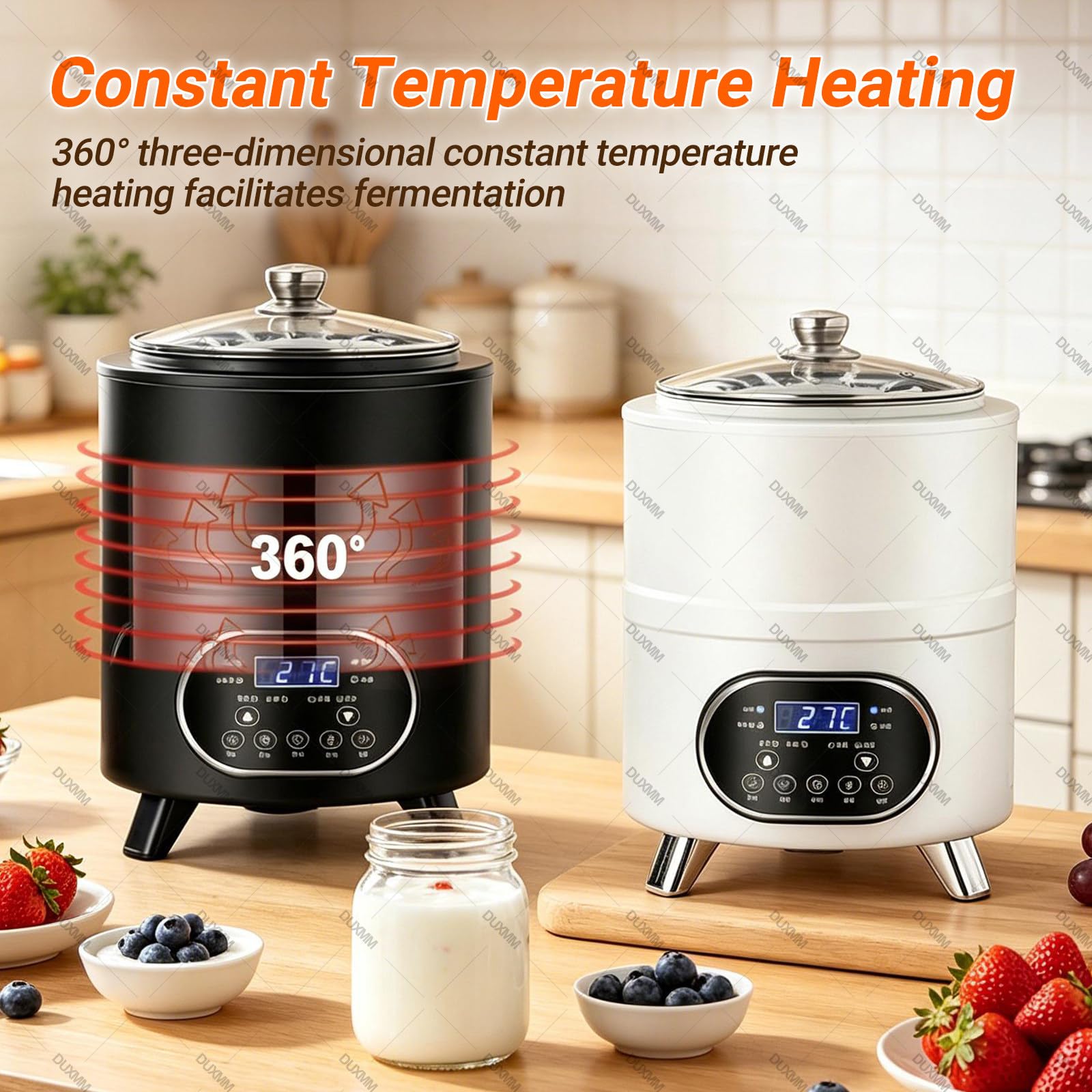Macchina automatica per yogurt con fermentazione a temperatura costante a 360°, controllo tempo/temperatura, uso domestico commerciale per yogurt Natto vino di riso dolce