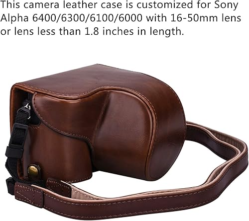 Miniatura 9 de XEVN - Funda para Sony ZV-E10, funda para Sony ZV-E10, funda de piel sintética de alta calidad para cámara Sony Alpha ZV-E10 Fit 0.630-1.969 in