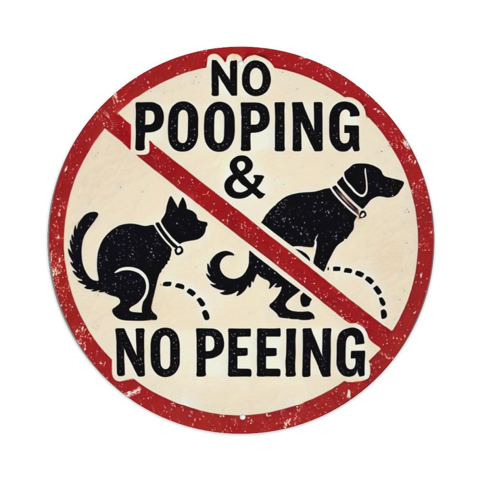 No Pooping And No Peeing Sign Tin Sign Metal Poster Vintage Metal Signs for Home Man Cave Bar Cafe Kitchen laundry room Wall Decorations 8x8 inches