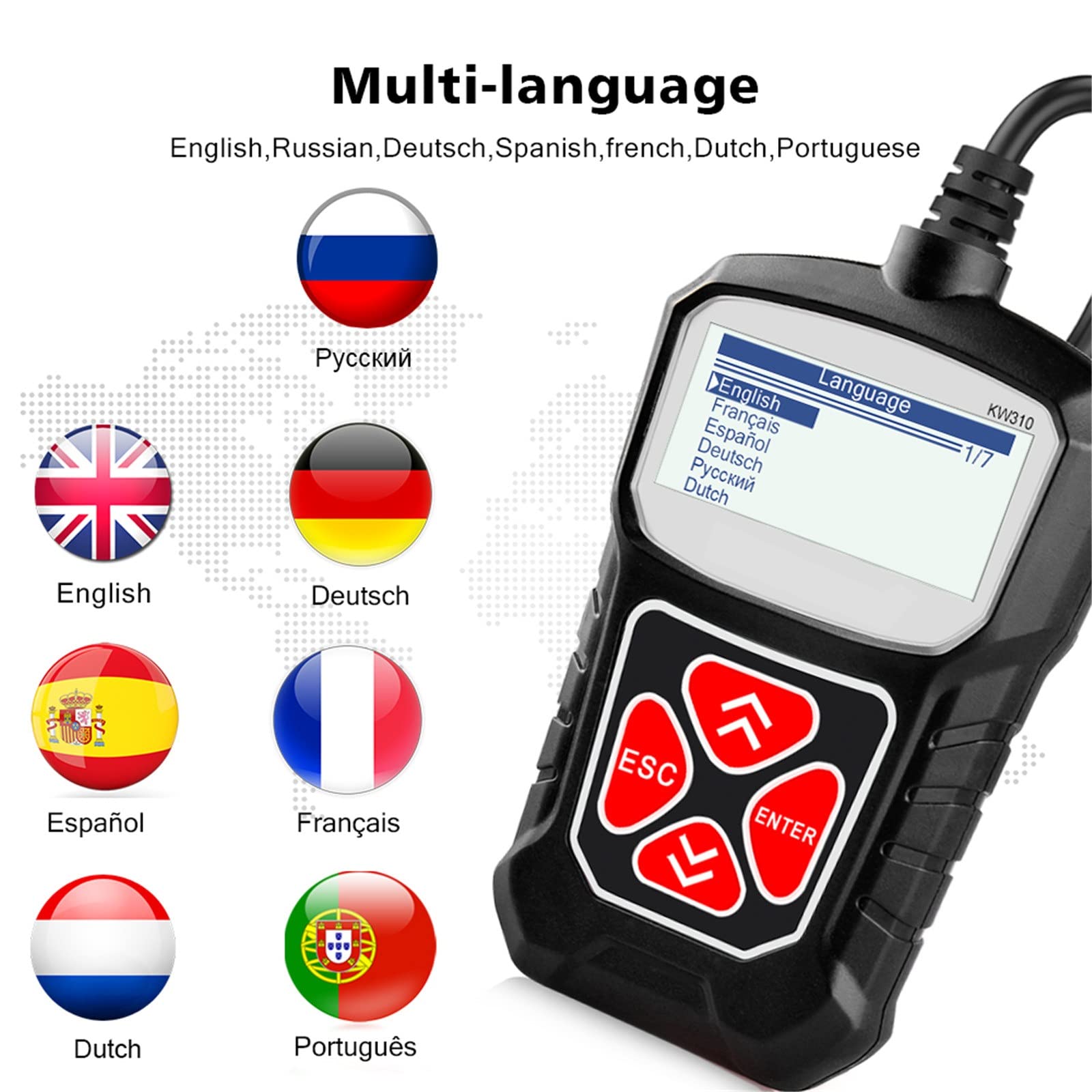 Skaner OBD2 Dla Auto OBD 2 Skaner Samochodowy Narzędzie Diagnostyczne Skaner Samochodowy Narzędzia Samochodowe Język Rosyjski