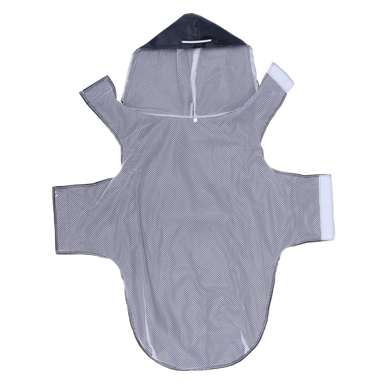 GRIRIW Nylon Dog Raincoat Reflective Striped Hooded Pet Rain Jacket for Big Dogs Puppy Poncho