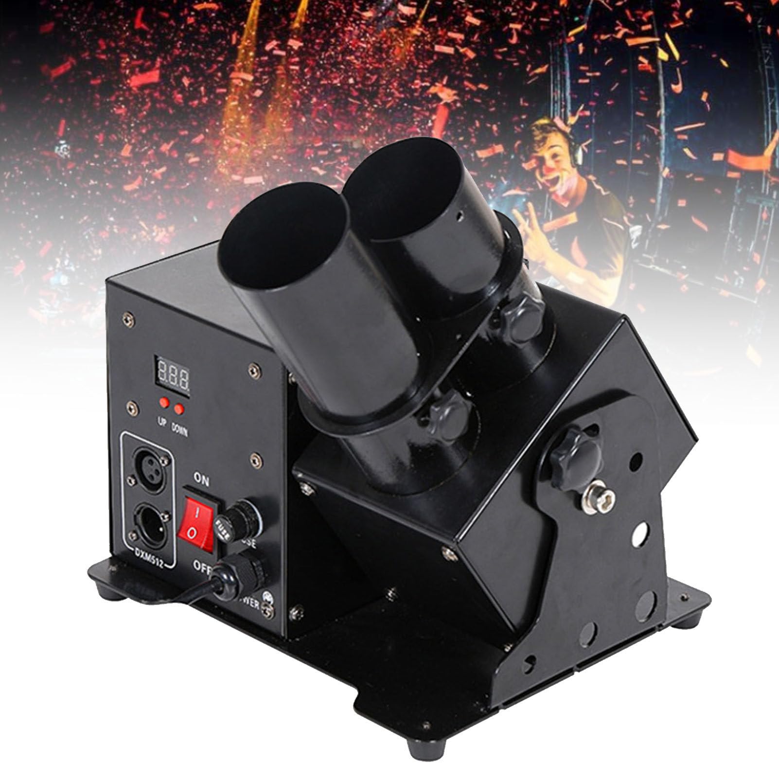 Macchina lanciacoriandoli a Doppia Testa, Macchina elettrica per coriandoli con DMX/Telecomando per Matrimoni, Discoteche, spettacoli, Club, palchi, Feste