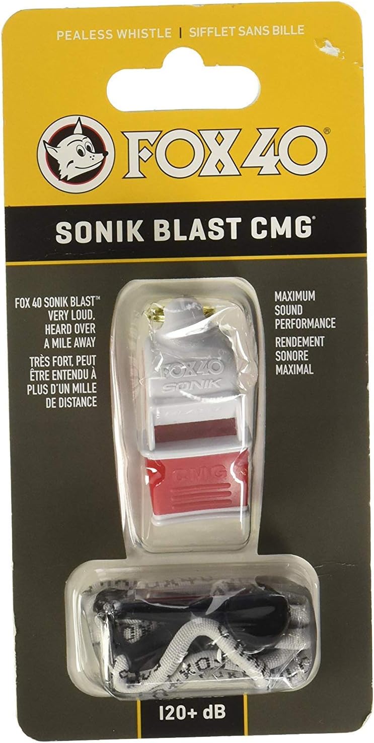Sonik Blast CMG Whistle, White/Red
