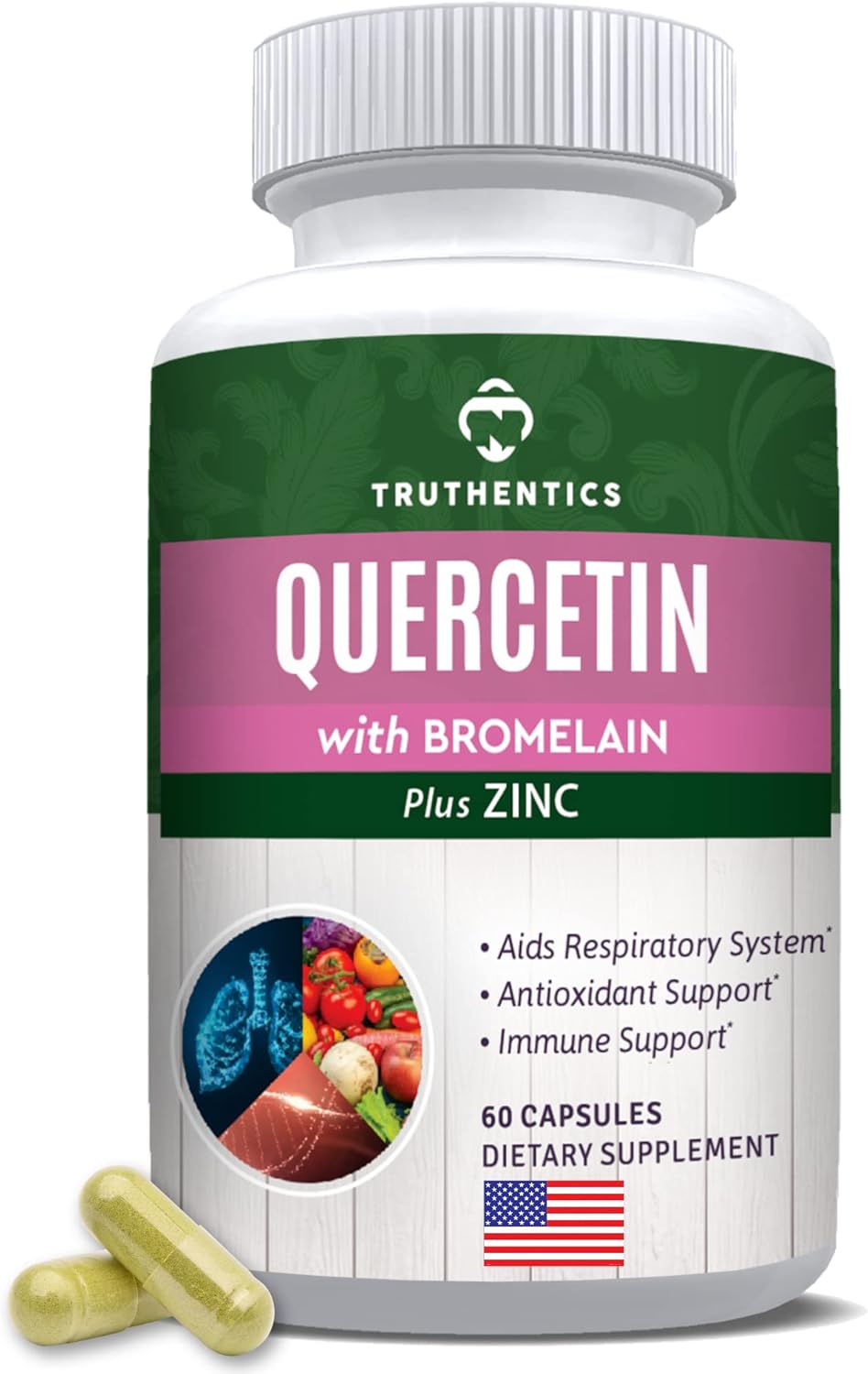 TRUTHENTICS Quercetin and Zinc Quercetin 800mg with
