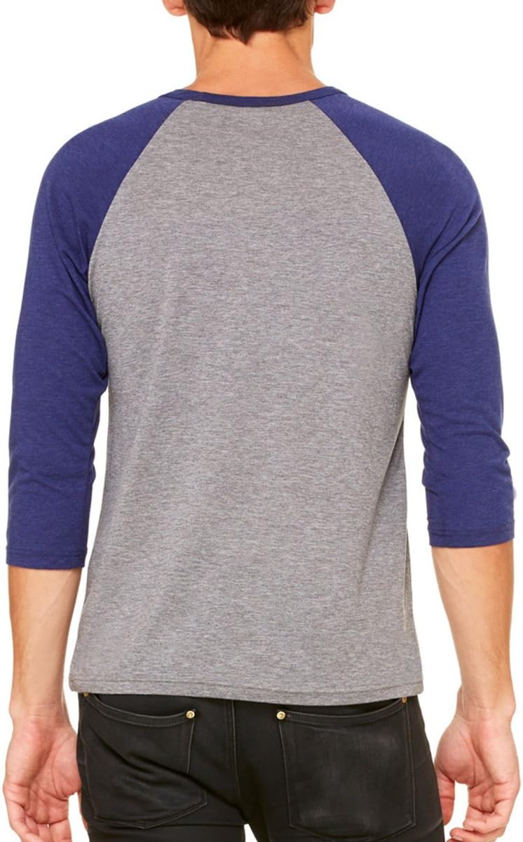 Unisex Three-Quarter Sleeve Baseball Tee - Deep Heather/ Black - Image 3