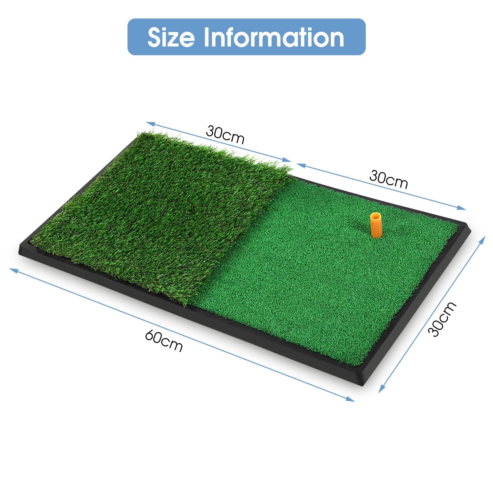 Tapis de Golf, Tapis de Portable Tapis d'entraînement Pratique de Tapis 2 Couleurs Herbe de Jardin, Extérieur Entraînement Pratique Frappant Le Coussin de Coussin en Fausse Herbe