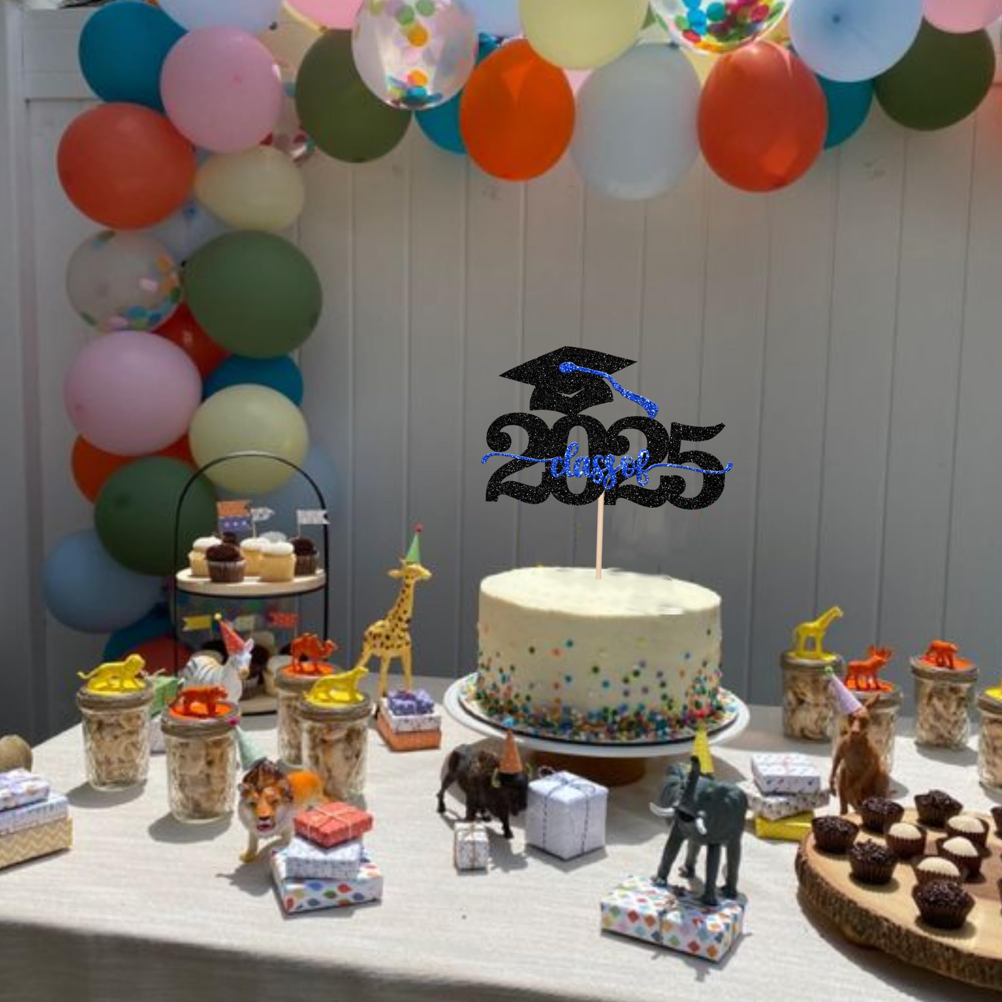 Class Of 2023 Cake Topper – Glitzer-Abschluss-Kuchenaufsatz Mit Hut, Für Abschlussparty (schwarz/blau)
