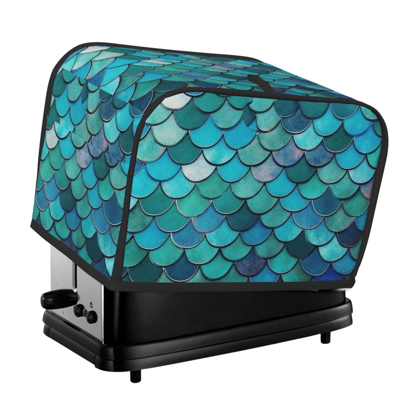Fodpand Black Toaster Covers 2 Slice Mermaid Bread Machine Cover Quilted Toaster Dustproof Cover Washable Appliance Cover Bread Maker Protective For Kitchen Small Appliance