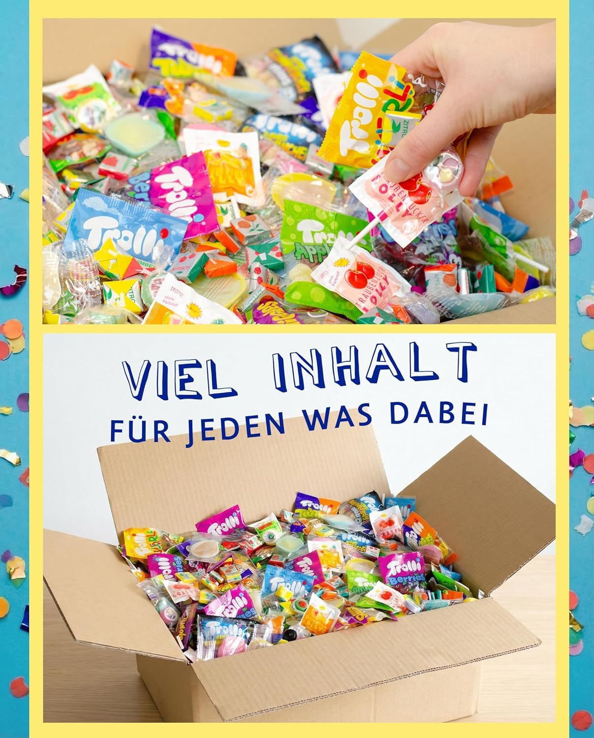 Karneval-Wurfmaterial mit Süßigkeiten – 8,4 kg bunte Auswahl an abgepackten Süßigkeiten für Fasching und Karneval – Spaß für Groß und Klein