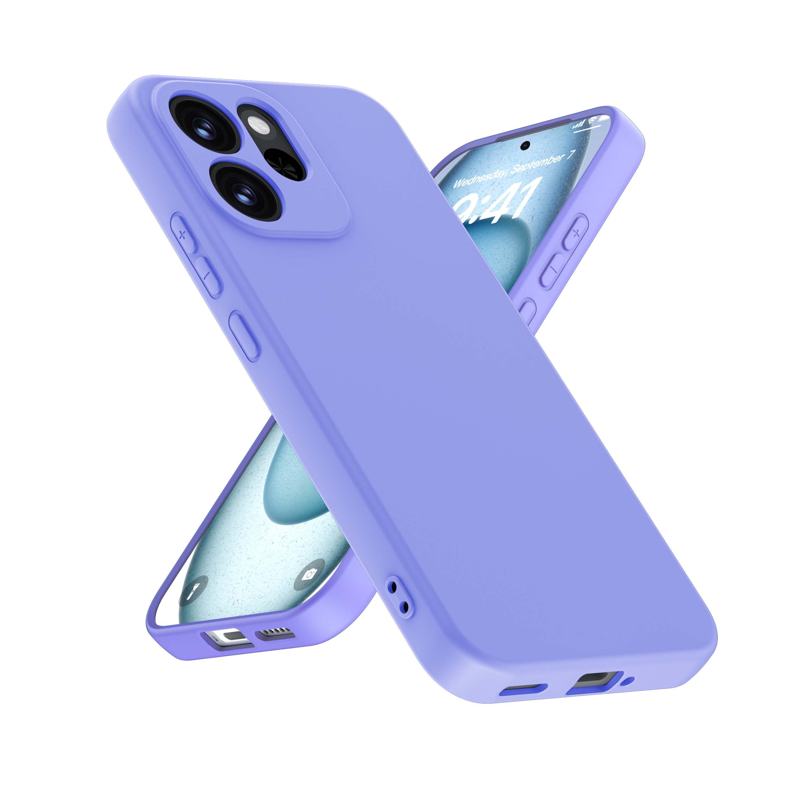 XINYEXIN Custodia in Silicone per Oppo Reno 15 FS 5G 4G / Reno 15F 4G 5G, Cover Ultra Sottile Antiurto con Fodera in Microfibra, Protezione Morbida Antiscivolo - Viola