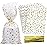 COQOFA 200 Pcs Star Printed 6X10 Gift Wrap Cello Cellophane Treat Bags Party Favor bags Clear Candy Cookie Bags Plastic Poly Goodie Storage Bags with Twist Ties for Bakery,Birthday, Wedding ,Party Decorations (Gold)