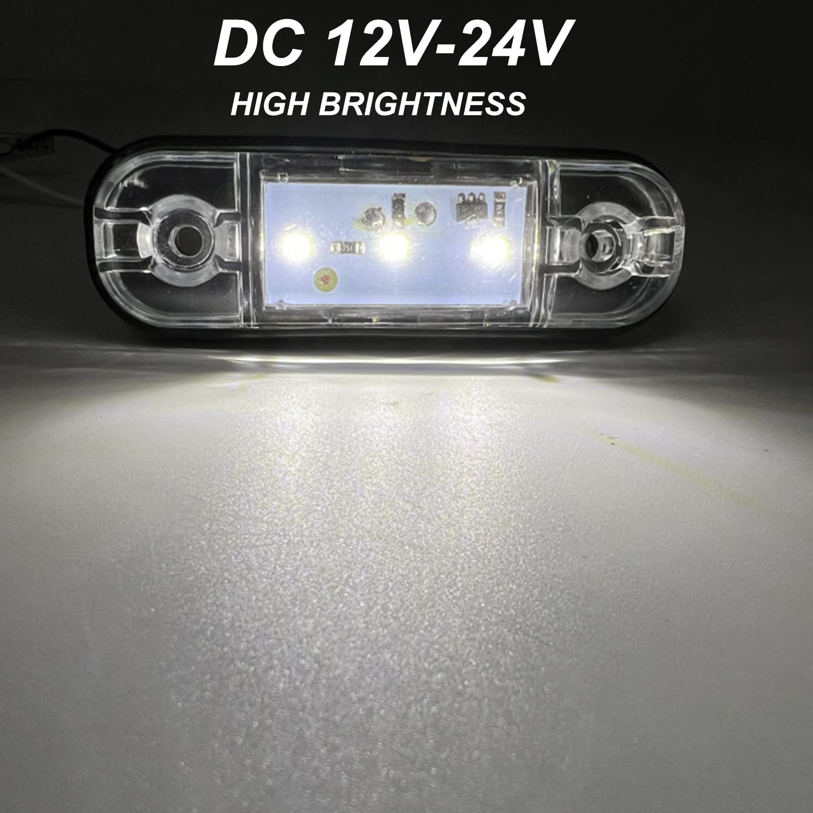 PolarLander 10Pcs 24V 6LED indicatori Laterali lampeggiano la Lampada per Il Camion di rimorchio