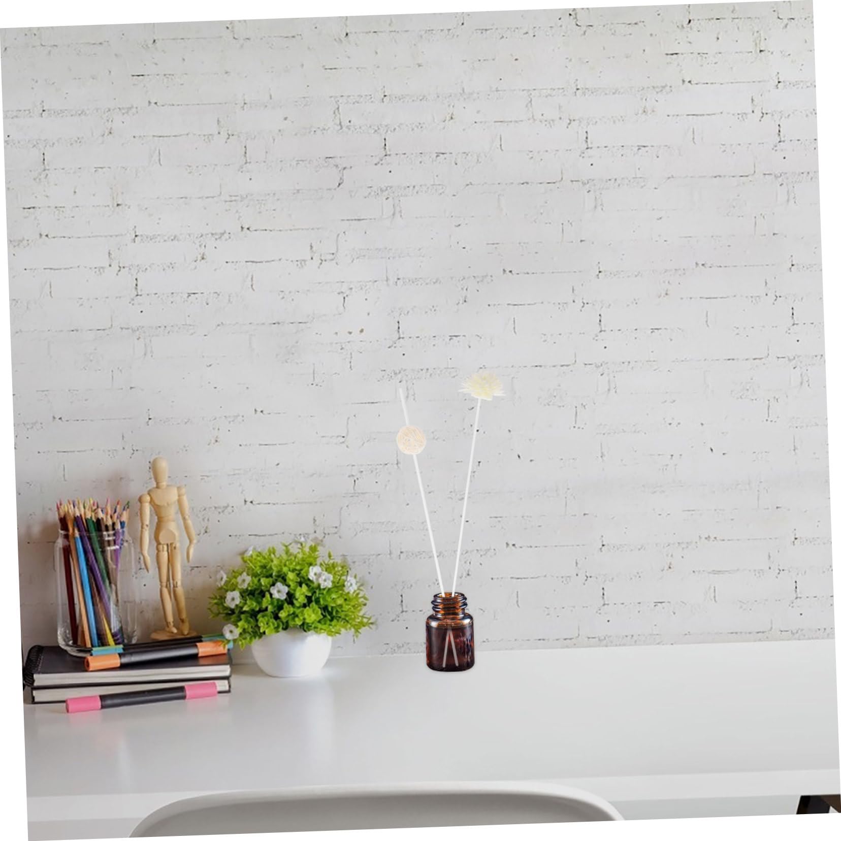 ULTECHNOVO Bâtonnets Diffuseurs Aromathérapie en Rotin Blanc 30 Pièces pour Huile Essentielle Outils Diffuseurs Parfum Intérieur Été Fleurs Séchées