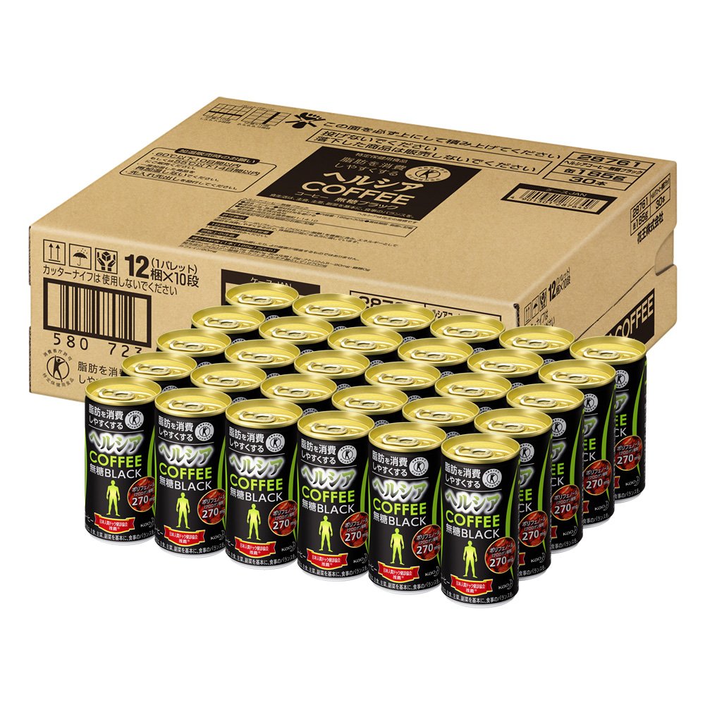 Amazon.co.jp: [トクホ]ヘルシアコーヒー 無糖ブラック 185g×30本