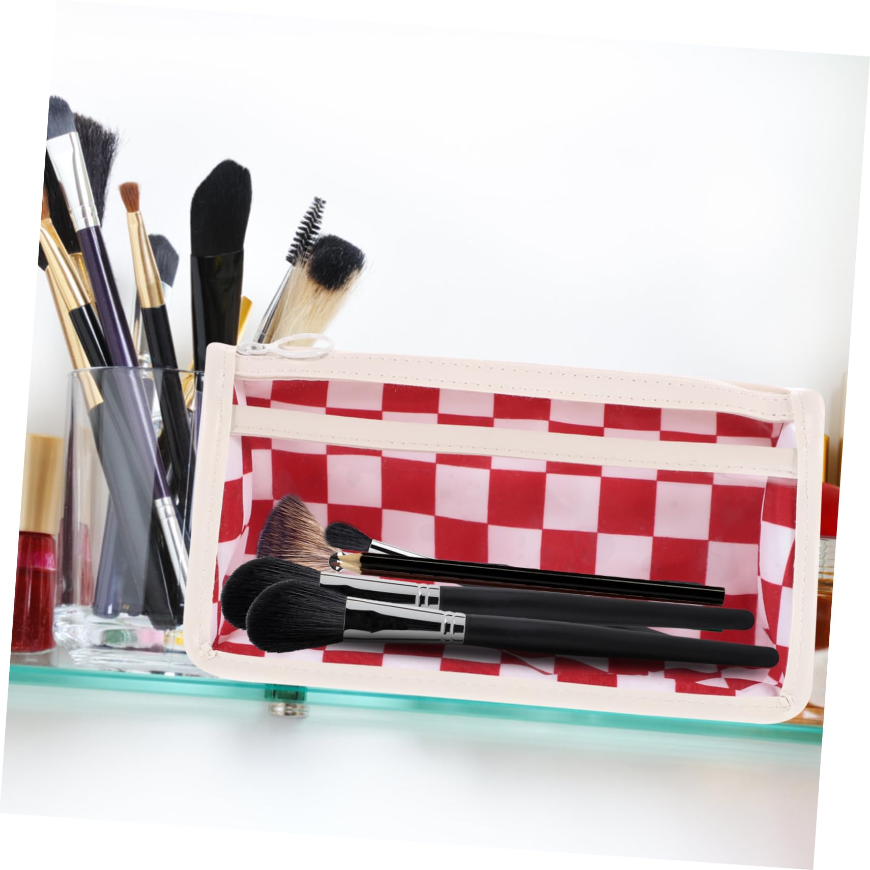 EXCEART 4piezas Estuche De Lápices Grande y Decorativo Organizador De Bolígrafos Versátil Bolsa De Papelería para Estudiantes y Uso Escolar Diseño Cuadros