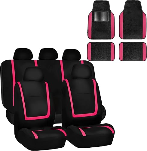 Miniatura 16 de FH Group Cubiertas únicas para asientos de tela plana con alfombrillas de piso de primera calidad - Compatibles con la mayoría de autos, camiones