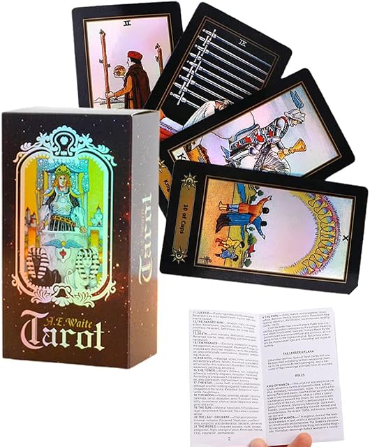 78 Tarot Cards, Fate Forecasting Cards Game Set, Divination Future Telling Game Card Set Suitable for Family Friends Gathering and Beginners