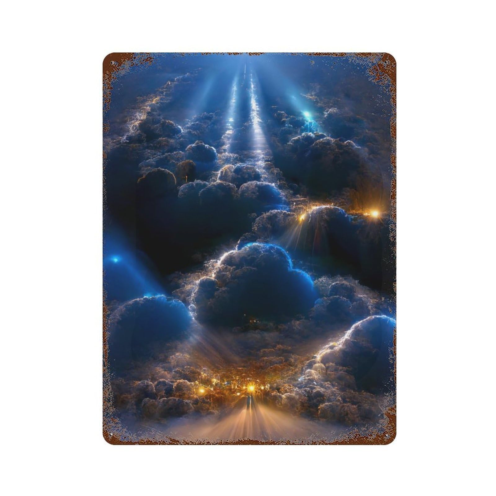 Galactic Light Show Retro Metal Sign 15.7"x11.8", Ideal for Basement, Hobby Room And Garage Decor