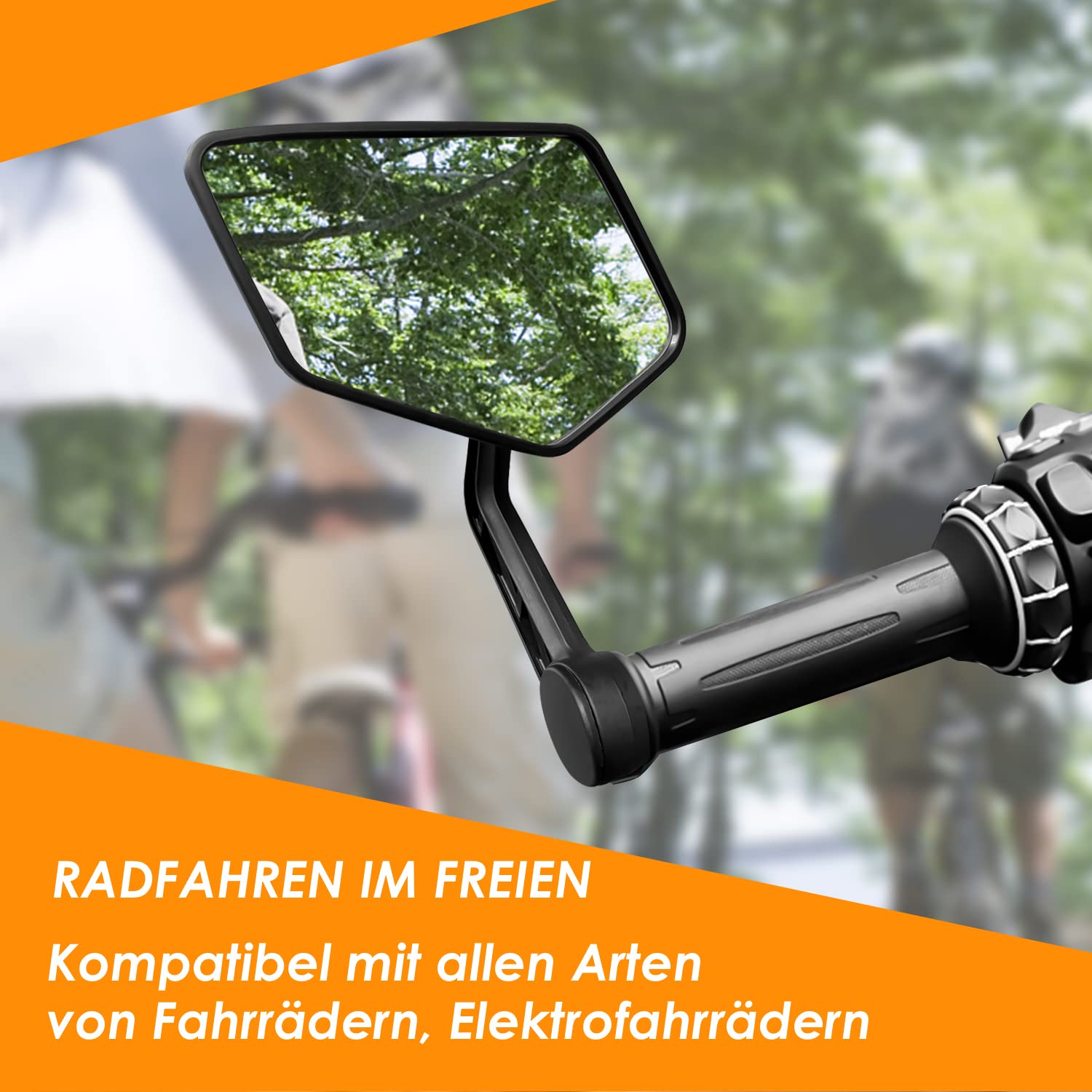 Arkham Espejo de Bicicleta Resistente a Los Golpes HD Extra Grande - Retrovisor Plegable para Manillar Izquierdo de Bicicleta Eléctrica