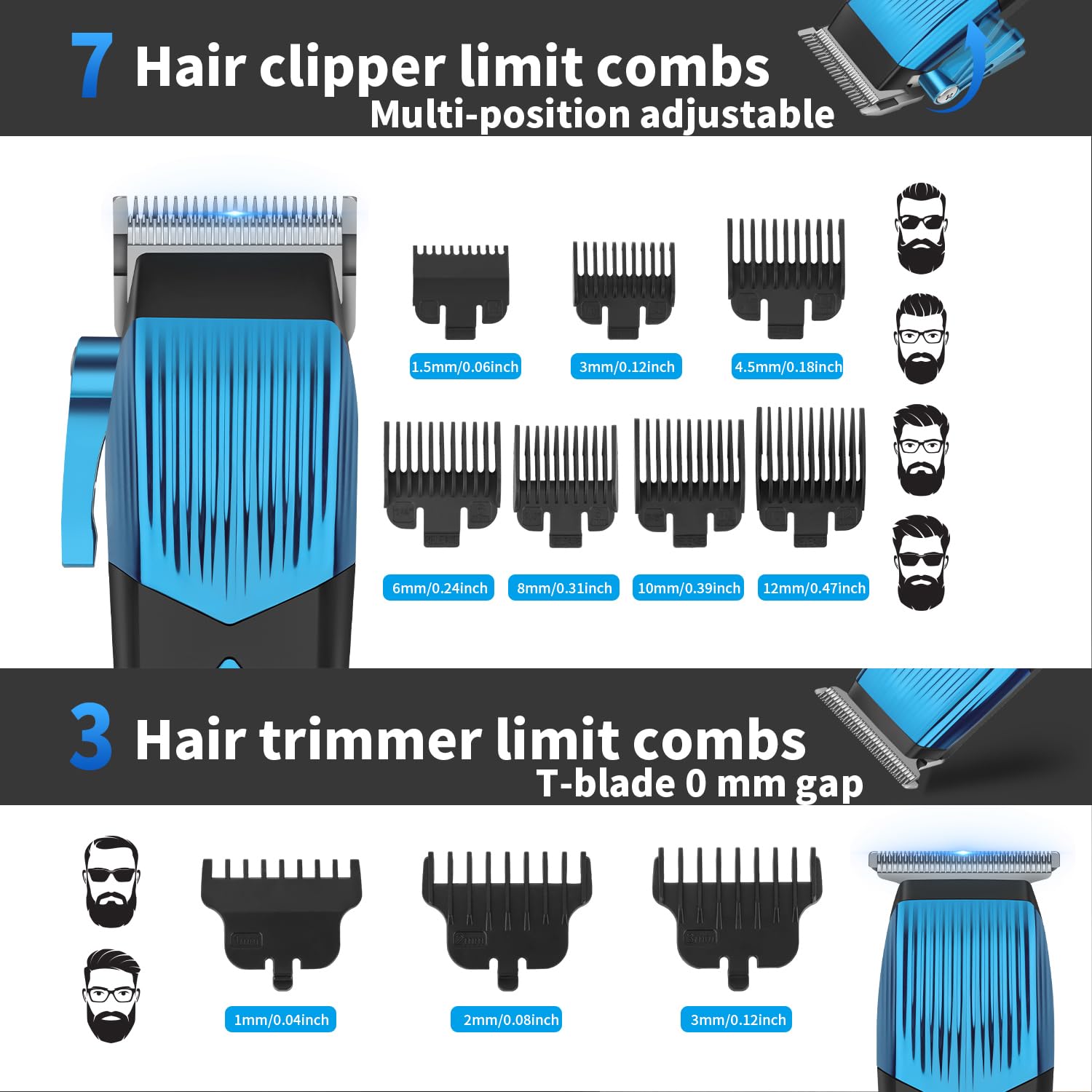 KEMEI 8534 Professionelle Haarschneidemaschinen Set für Männer, Elektrischer Haarschneidemaschine Folienrasierer Bart Nase Ohr Trimmer Grooming Kit, schnurlose Barber Clippers Haarschneide-Set
