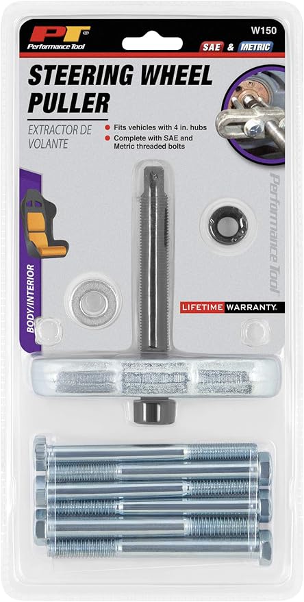 DASBET Steering Wheel Puller & Lock Plate Removal Tool Kit - Automotive Car Repair Tool Set With Multiple Cap Screws