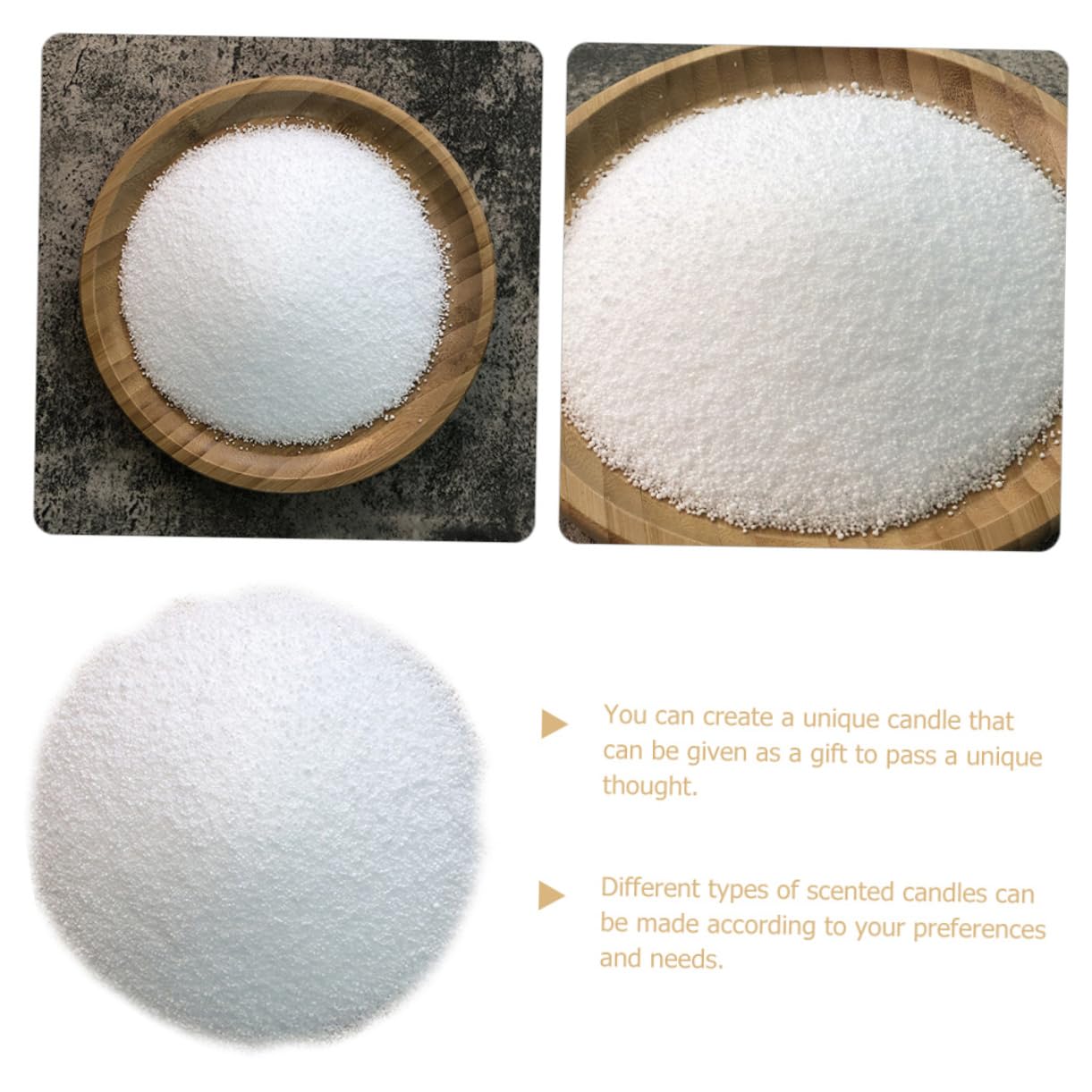 HOMSFOU Flocons de Cire Palmée pour Bougies Parfumées, 1 Paquet Blanc