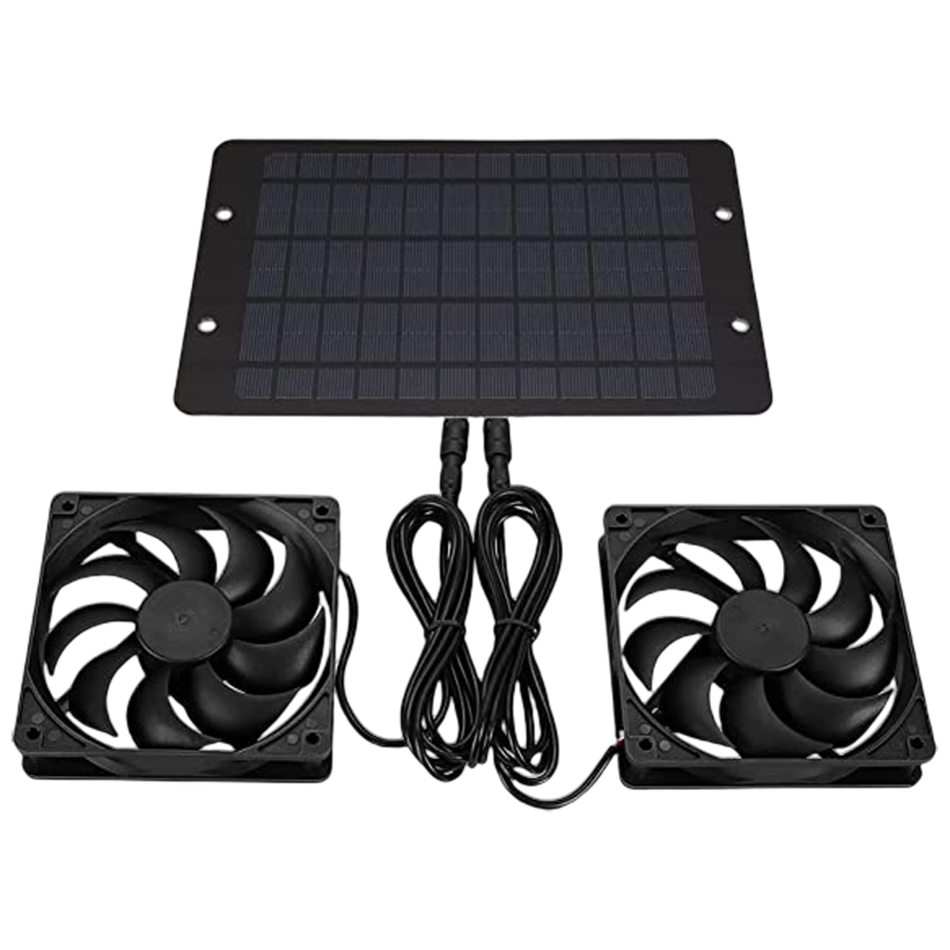 Solar Panel Fan Kit 10W Solar Fan 12V Greenhouse Waterproof Powered Multifunctional Exhaust for Greenhouses Sheds Pet Houses, Chicken Coop