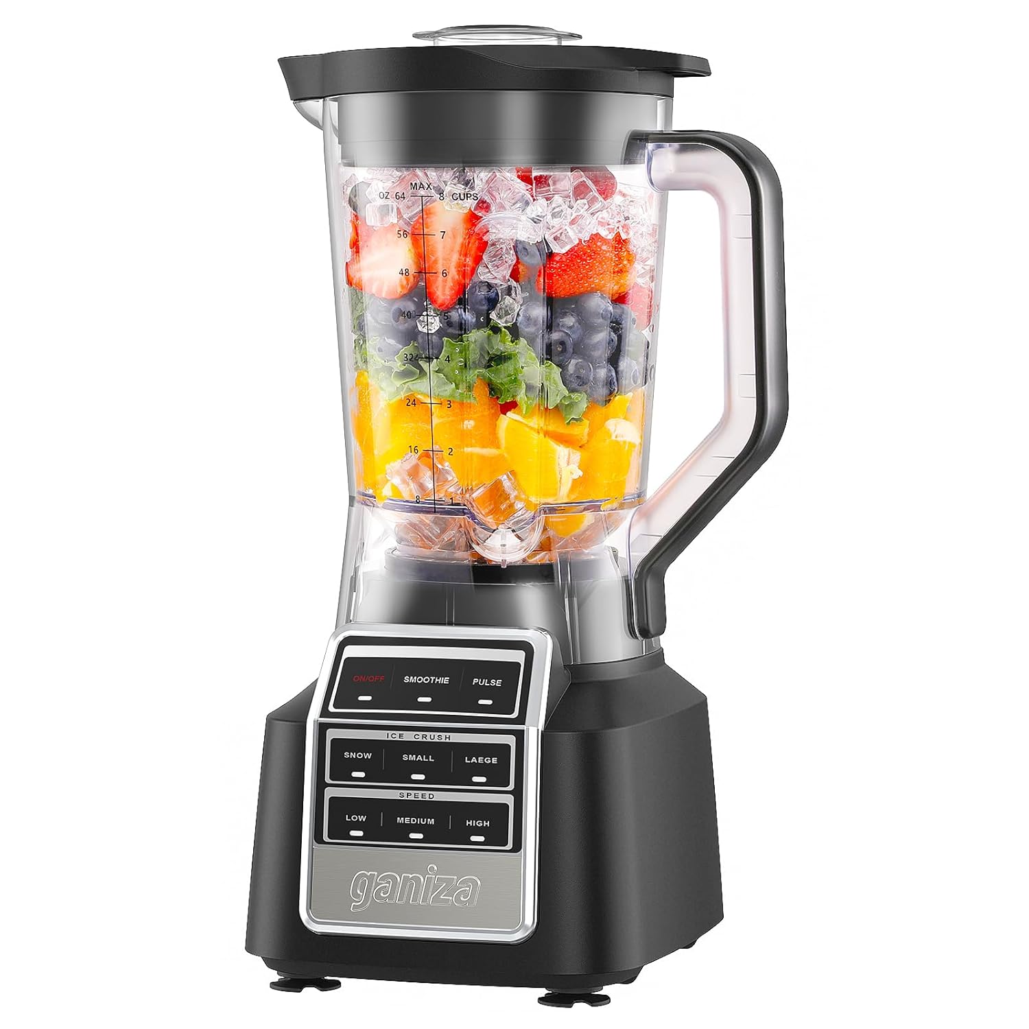 Ganiza Professional Smoothie Blender Blenders for Smoothies with 1800 Peak Watts 8 Auto Programs for Frozen Fruits Ice